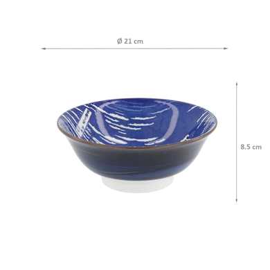 TDS, Ramen Schale, Hokusai Fuji, Weiß/Blau, Ø 21x8,5cm - Art Nr. 34161