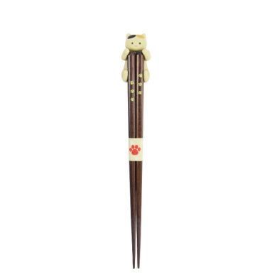 TDS, Chopsticks including Rest, Giftset, Cat, Brown - Item No. 34176