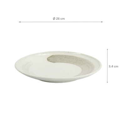 TDS, Plate, Yuki Kobiki, White, Ø 26 x 3.4 cm, Item No. 34243