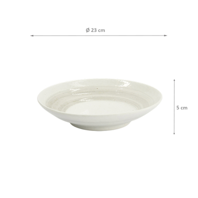 TDS, Deep Plate, Yuki Kobiki, White, Ø 23 x 5 cm, Item No. 34244