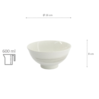 TDS, Bowl-Rim, Yuki Kobiki, White, Ø 16x8cm, 600ml, Item No. 34246