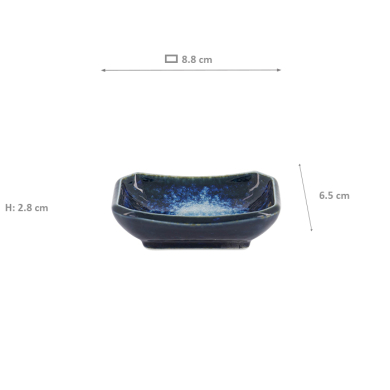 TDS, Angled Sauce Choku Bowl, Cobalt Blue, 8.8x6.5x2.8cm, Item No. 34256