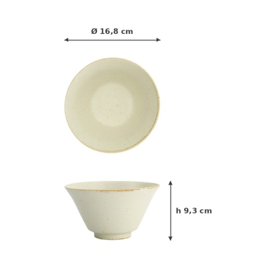 Ramen Bowl Umizuna Beige, Porcelain, Ø 16.8 cm, Item No. 34291