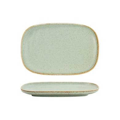 Oval Plate Minto Green, Porcelain, 24 &times; 16 &times; 2 cm