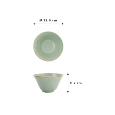 Rice Bowl Minto Green, Porcelain, Ø 12.9 cm, Item No. 34297