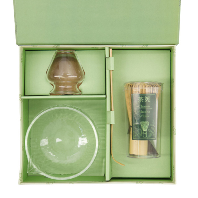 TDS, Matcha Schale Geschenkset, Glass, 4-tlg., 12,5x7,5cm, Glass, Art.-Nr. 37203