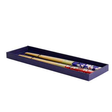 TDS, Chopstick Set, Red & Blue Flower, 2 pair, 22,5 cm, Item No. 4236