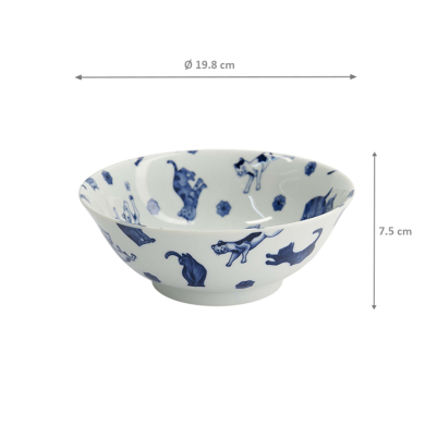 TDS, Ramen Bowl, Kawaii Hananeko Cat, Ø 19.8x7.5 cm - Item No. 61695
