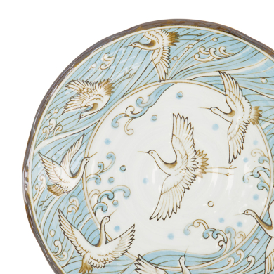 TDS, Plate, Crane, Light Blue, Ø 22x4cm, Item No. 617348