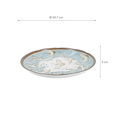 TDS, Plate, Crane, Light Blue, Ø 24.7x3cm, Item No. 617362