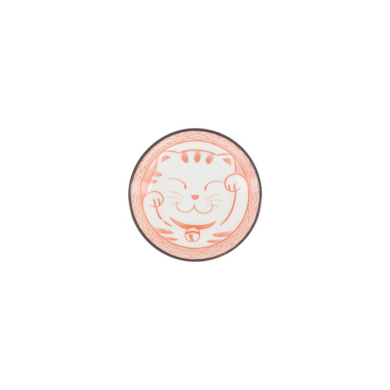 Sauce Bowl Kawaii Lucky Cat Neko Seikaiha-Neko Red, Porcelain, Ø 12 cm, Item No. 617713