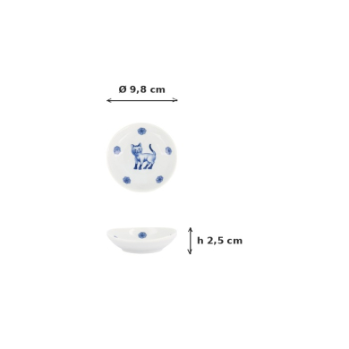 Sauce Bowl Kawaii Hananeko Cat Blue, Porcelain, Ø 9.8 cm, Item No. 618000