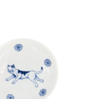 Sauce Bowl Kawaii Hananeko Cat Blue, Porcelain, Ø 9.8 cm, Item No. 618017