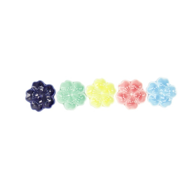 Chopstick Rest Set Kawaii Sakura Multicoloured, 5 pcs, Porcelain, Item No. 618093