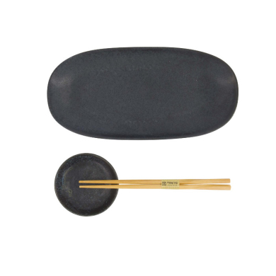 TDS, Sushi Set, Onyx Noir, Giftset, 2-piece set with Chopsticks, Item No. 619465