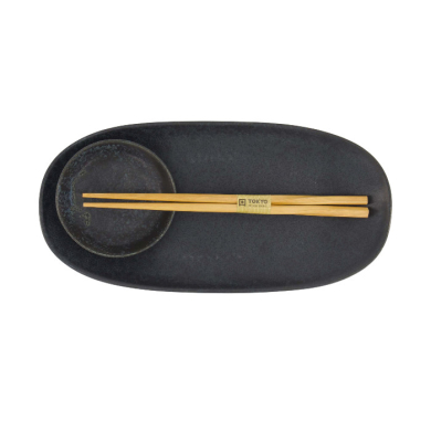 TDS, Sushi Set, Onyx Noir, Giftset, 2-piece set with Chopsticks, Item No. 619465
