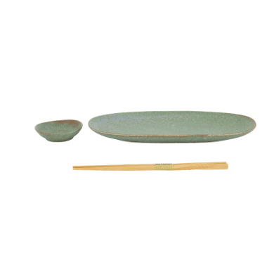 TDS, Sushi Set, Vert Sauge, Geschenkset, 2-tlg. mit Essstäbchen, Art.-Nr. 619472