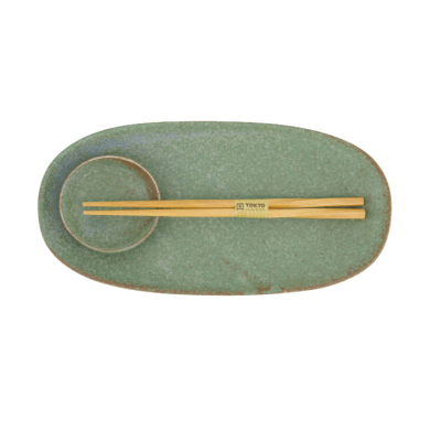 TDS, Sushi Set, Vert Sauge, Geschenkset, 2-tlg. mit Essstäbchen, Art.-Nr. 619472