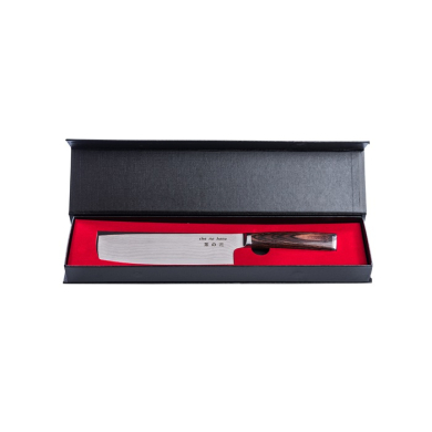 Nakiri-Messer (Gem&uuml;semesser), VG-10 Damaststahl, Klinge 18,5 cm, Griff aus Pakka-Holz, in Magnetbox