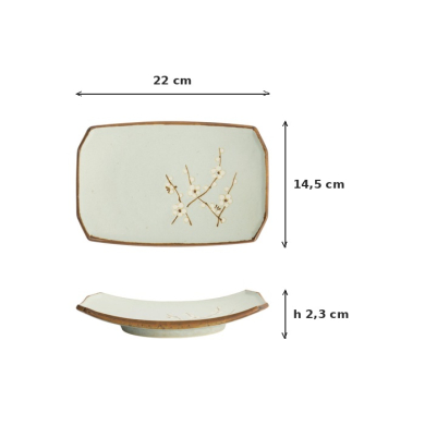 Sushi-Platte Soshun Matte Hellgrün, Porzellan, 22 × 14,5 × 2,3 cm, Art.-Nr. 7017