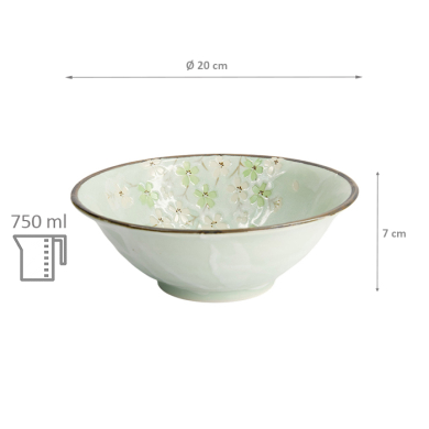 TDS, Bowl, Green Cosmos, Ø 20x7cm 800ml, Item No. 7810