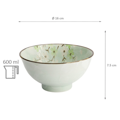 TDS, Bowl, Green Cosmos, Ø 16x8cm 600ml, Item No. 7811