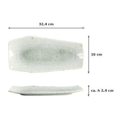 Servierplatte Mino Craft Weiß/Grün, Steinzeug, 32,4 × 16 cm, Art.-Nr. 7850