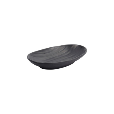 Rechteckiger Teller Zen Schwarz, Melamin, 18,4 × 11,4 × 2,8 cm, Art.-Nr. 8021