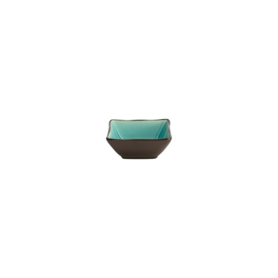 Quadratische Schale Glassy Türkis, Steinzeug, 8,3 × 8,3 × 3,5 cm, Art.-Nr. 8166