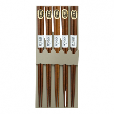 Classic Brown Chopstick Set 5 pair at Tokyo Design Studio 