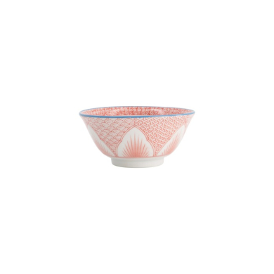 Rice Bowl Lily Flower Oriental HB Mixed Bowls Red, Porcelain, 550 ml, Item No. 8964