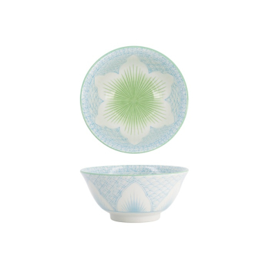 Rice Bowl Lily Flower Oriental HB Mixed Bowls Hell Blue, Porcelain, 550 ml