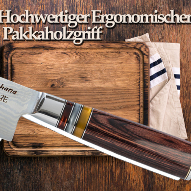 Nakiri Knife with 3 acryl-circles (vegetable knife), Kitchenware, 31 cm with beautiful magnetic-box, Item no.: 0789