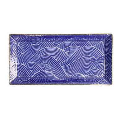 TDS, Teller, Seigaiha, Blau, 23x11.5cm, Art.-Nr. 14159