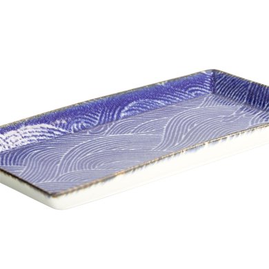 TDS, Teller, Seigaiha, Blau, 23x11.5cm, Art.-Nr. 14159