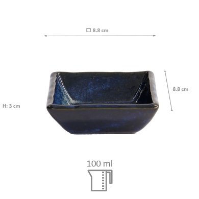 TDS, Square Bowl, Cobalt Blue, 8,8 cm x 8,8 cm, Item No. 14321