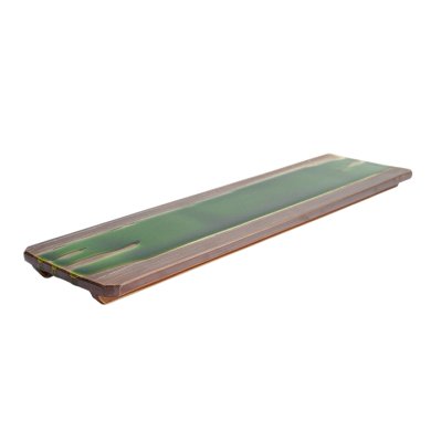 Serving Plate Mino Craft Green, Stoneware, 48 × 17 × 3.9 cm, Item No. 14326