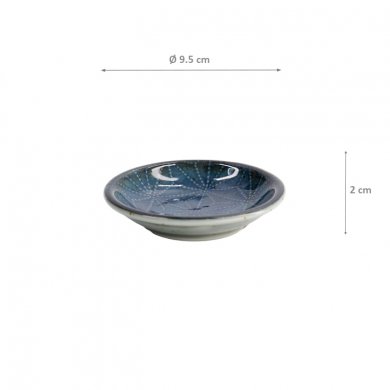 Saucenschale Kamon Blau, Porzellan, &Oslash; 9,5 &times; 2 cm, Art.-Nr. 14357