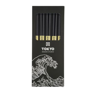 TDS, 5 Paar Essstäbchen, Bamboo Schwarz, Art.-Nr. 14461
