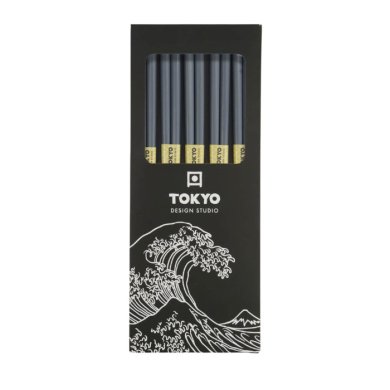TDS, Chopstick Set, Bamboo Grey, 5 pair, Item No. 14463