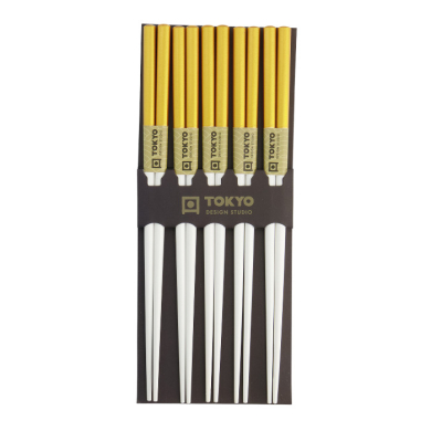 Bamboo Gold/White Chopstick Set at Tokyo Design Studio 