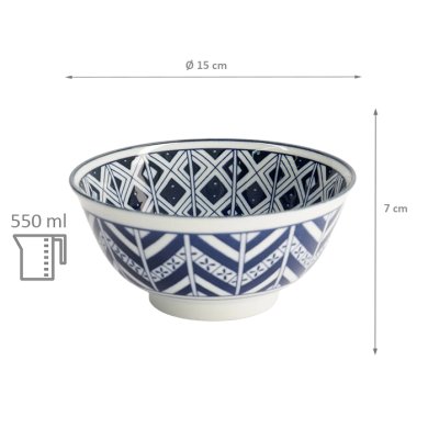 TDS, Schale, Tokyo Blue, Mixed Bowls, Ø 15 x 7 cm, 550 ml - Art Nr. 15405