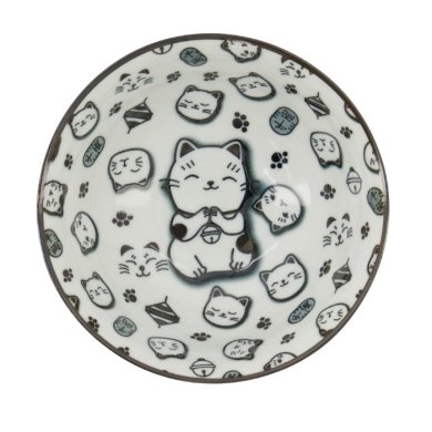 TDS, Schale, Kawaii Glückskatze (Lucky Cat), Neko, Schwarz, Ø 14,8 x 7 cm 500 ml - Art Nr. 15426