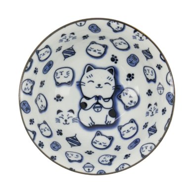 Reisschale Kawaii Lucky Cat Neko Blau, Porzellan, 500 ml, Art.-Nr. 15427