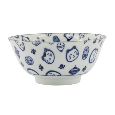 TDS, Bowl, Kawaii Lucky Cat, Neko, Blue, Ø 14.8 x 7 cm 500 ml - Item No. 15427