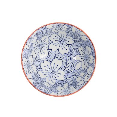 Tayo Bowl Mixed Bowls Sakura Blue, Red, Porcelain, 500 ml, Item No. 15463