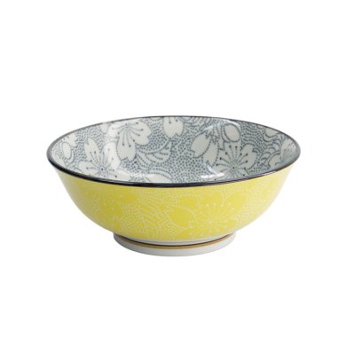TDS, Tayo-Schale, Mixed Bowls Sakura, Schwarz/Gelb, Ø 19,7 x 7 cm 1000ml - Art Nr. 15470