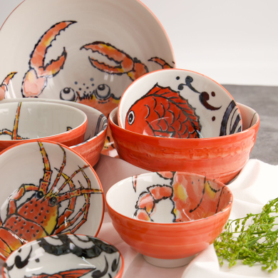 TDS, Bowl, Seafood, Ø 13.2 x 6.8 cm, 500 ml, Lobster, Red - Item No. 15485