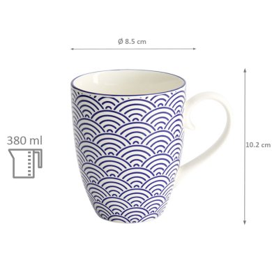 TDS, Mug Set, 4-piece set, Giftset, Nippon Blue, Ø 8.5 x 10.2 cm 380 ml, Item No. 17989