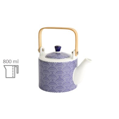 Teekanne Nippon Blue Dots Blau/Weiß, Porzellan, 800 ml, Art.-Nr. 15634